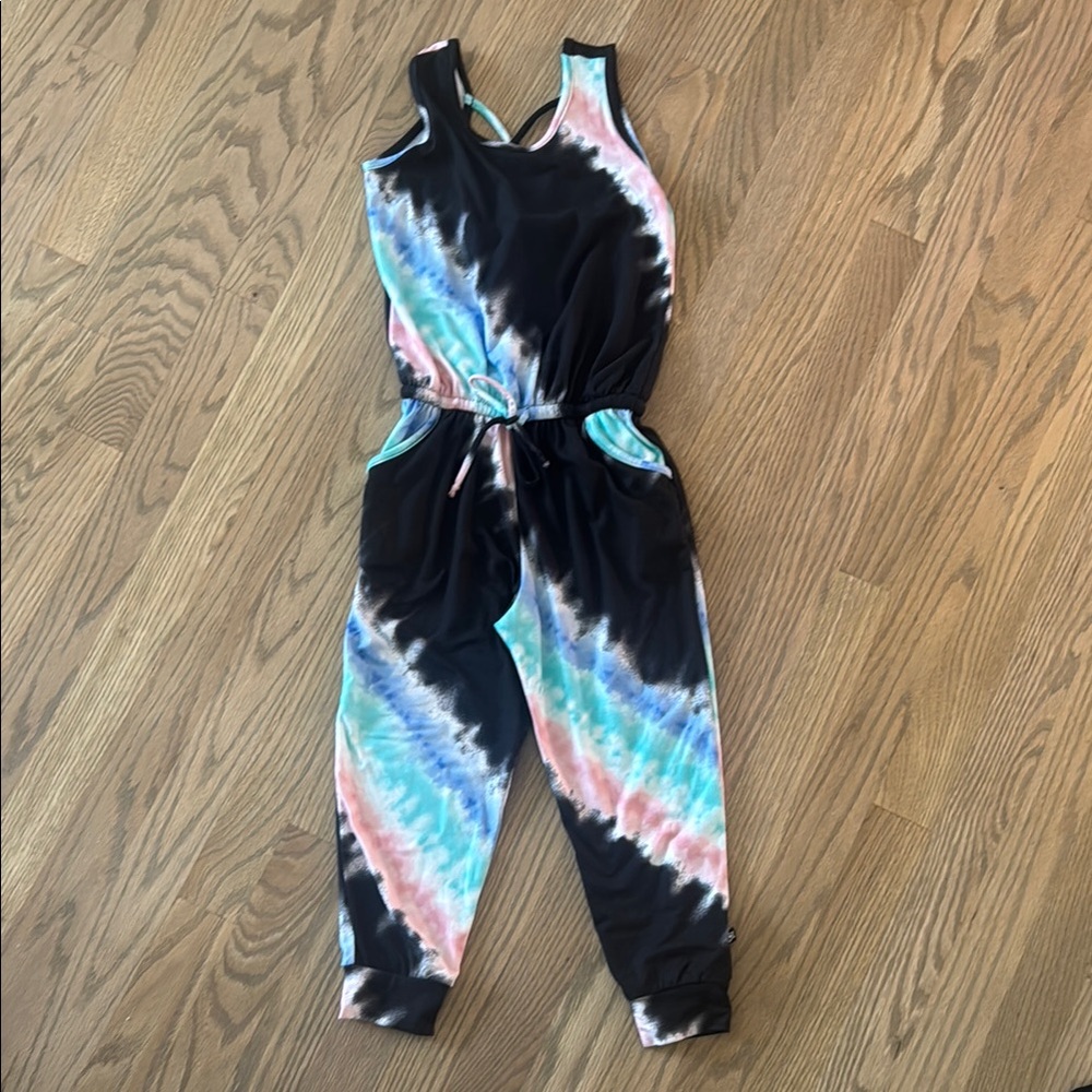 Girls PIXIE LANE Colorful Tie-Dye Kids Jumpsuit